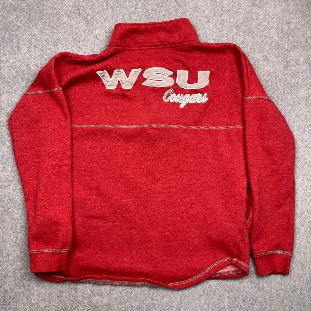 Stadium‎ Athletics Washington State Cougars Pullover Large Red 1/4 Quarter Zip
